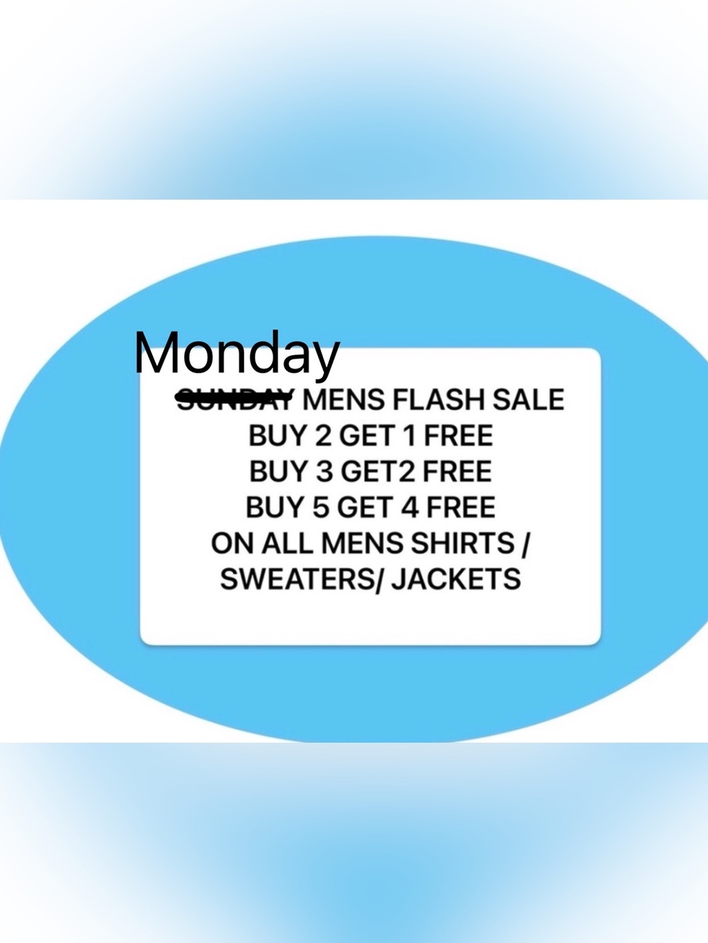 Men's Flash Closet Clean out  Sale Promotion